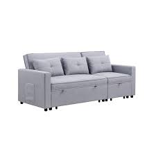 zoey linen convertible sleeper sofa