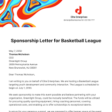 sponsorship letter for basketball