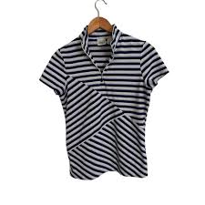 zenergy golf striped metallic shirt