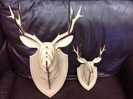 Small Wooden Deer Head Kit Wall Art