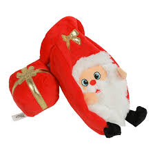 hide seek santa flattie dog toy red