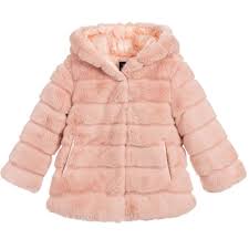 ido baby girls pink faux fur coat