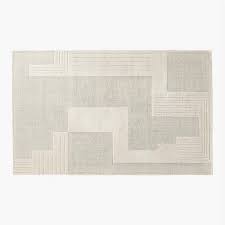 larso modern white wool area rug 5 x8
