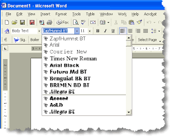 missing fonts from word