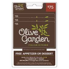 olive garden 75 value gift cards