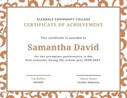 Student Of The Year Certificate Template Free Brown Ornate Use This