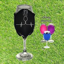 Wine Glass Heart Beat Ecg Wine Funny