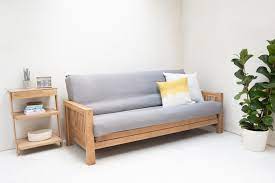 3 Seater Sofa Bed In Solid Oak Futon