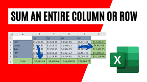 how to sum an entire column or row in