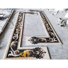 flower pattern waterjet marble floor