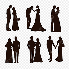 wedding clip art silhouette group