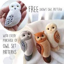 felt owl brooch ornaments soft toy pdf