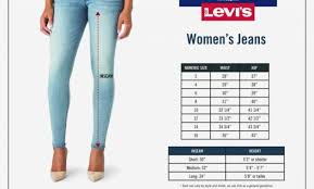 Most Popular Mens Jean Size Chart Levis Jacket Size Chart