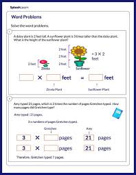 Word Problems On Multiplication Math