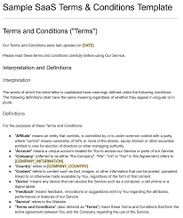 saas terms conditions template