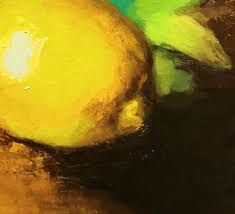 lemon still life fruit painting on