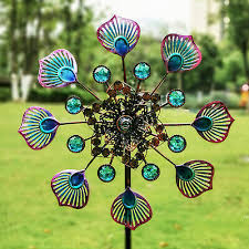 Peacock Tail Rotating Windmill Iron Art