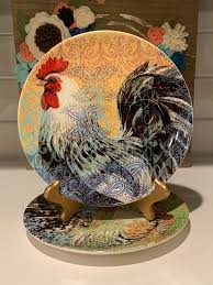 Susan Winget Studio Rooster Plates