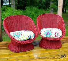 Wicker Chairs Get Red Outdoor Furniture