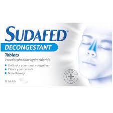 sudafed decongestant tablets x 12