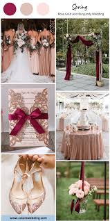 rose gold and burgundy wedding color ideas