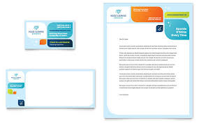 Cleaning Services Business Card Letterhead Template Design
