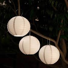 Extra useful styles of solar lights include solar motion security lights, and solar stakes to light walkways for family and guests. Pure Garden White Integrated Led Hanging Solar Chinese Lanterns 3 Pack Hw1500034 The Home Depot