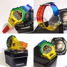 Mens casio rainbow g shock gd100 simulated diamond custom watch adjustable band. Gshock Rainbow Men S Fashion Watches On Carousell