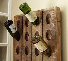 french wine bottle riddling rack wall
