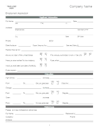 Simple Job Application Template Job Application Form