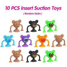 10pcs silicone suction toys pop er