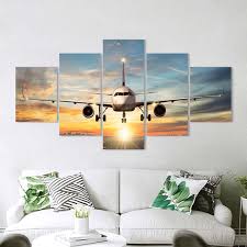 Modern 5 Pieces Airplane Poster