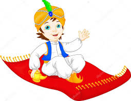 aladdin on a flying carpet traveling