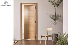 modern wooden door modern truong thang