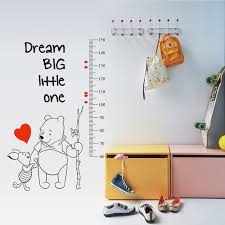 Classic Winnie The Pooh Growth Chart Height Measure Dream Big Little One Vinyl Kids Children Boy Girl Bedroom Room Wall Sticker Decal