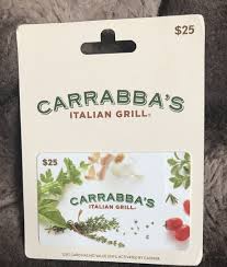 carrabba s gift card hanger italian