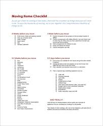 Free 12 Moving Checklist Templates In Google Docs Ms Word