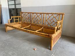 mid century modern italian bamboo sofa