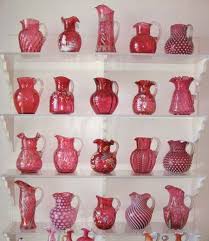 Vintage Glass Pitchers Cranberry Glass