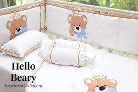 Hello Beary Embroidered Crib