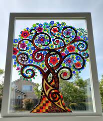 Tree Art 3d Glass Painting Bohemian