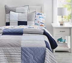 single bed quilt nursery bed cover blue