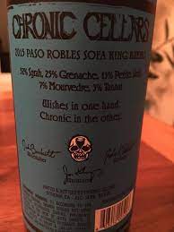 2016 chronic cellars sofa king bueno