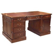 Drawer side/ drawer back:solid pine, adhesive. Partners Desk Mahogany