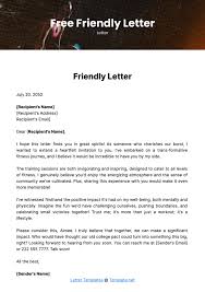 free friendly letter templates