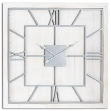 Williston White Square Large Wall Clock