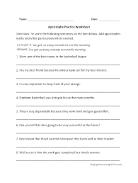 Punctuation Worksheets Apostrophe Worksheets