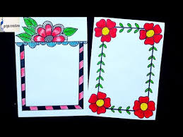 simple flower border designs on paper