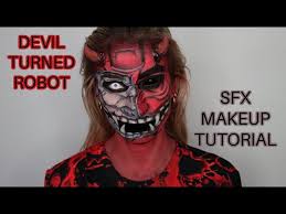 robot devil halloween makeup tutorial