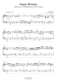 Instrumental solo in f major. Piano Sheet Music Happy Birthday Advanced Level Walking Bass Line Jazz Version Traditional